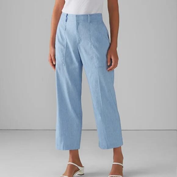 Club Monaco Hadarahh Linen Blend Pants Blue Size 8 - Picture 2 of 9